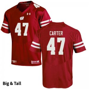 Men's Wisconsin Badgers NCAA #47 Nate Carter Red Authentic Under Armour Big & Tall Stitched College Football Jersey PG31Y28MG